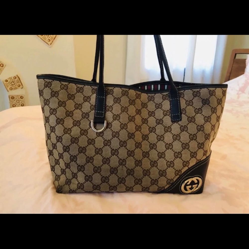Gucci Tote Shopper Monogram Shopper GG Brown